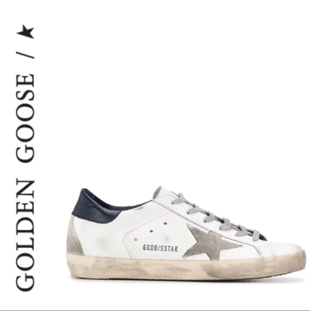 Golden Goose White and Gray Sneakers